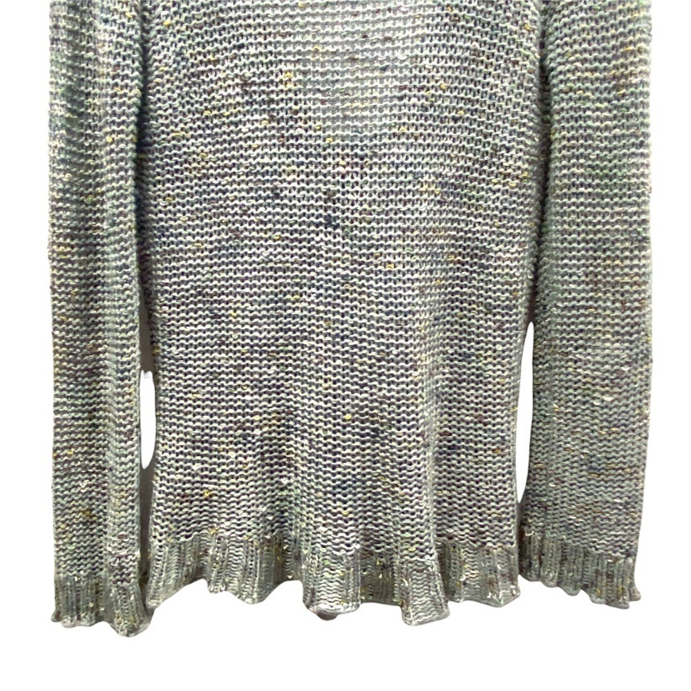 BCBGMaxAzria Boho Scalloped Edge Button Front Knit Cardigan Wood FlowerButton S - Picture 16 of 16